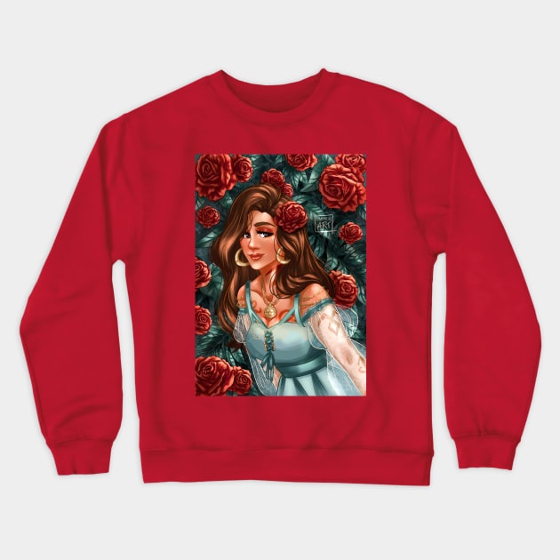 Lady of roses Crewneck Sweatshirt by lemoncielart